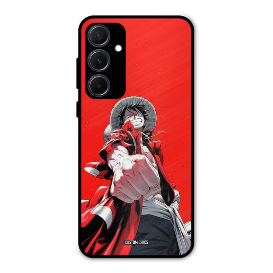 Red Luffy Samsung Galaxy A35 5G Mobile Back Cover - Anime PrintShield Case