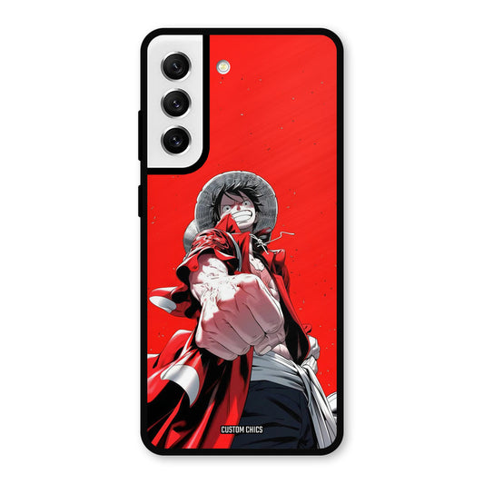 Red Luffy Samsung Galaxy S21 FE 5G (2023) Mobile Back Cover - Anime PrintShield Case