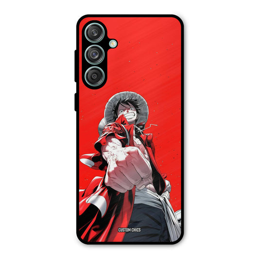 Red Luffy Samsung Galaxy M55 5G Mobile Back Cover - Anime PrintShield Case