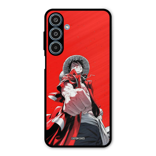 Red Luffy Samsung Galaxy M35 5G Mobile Back Cover - Anime PrintShield Case