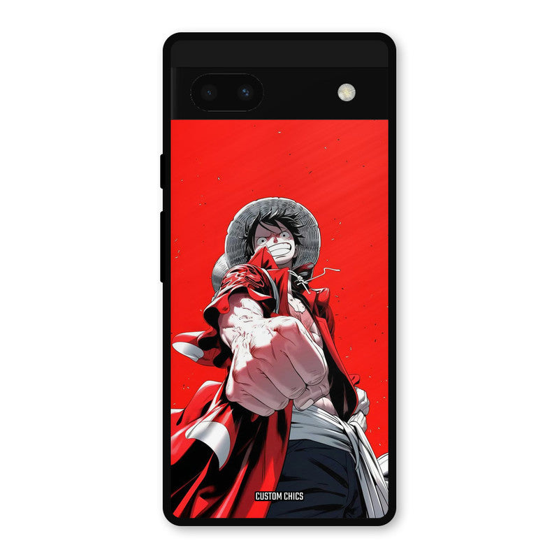Red Luffy Google Pixel 6a Mobile Back Cover - Anime PrintShield Case