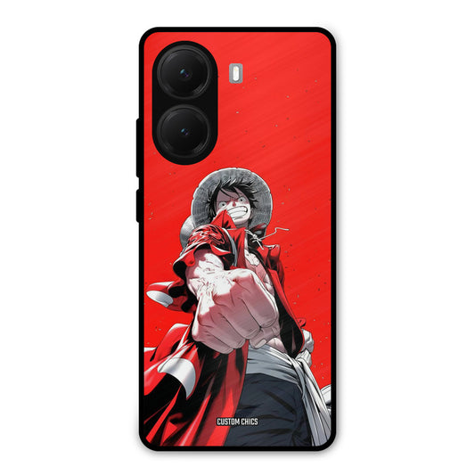 Red Luffy Poco X7 Pro Mobile Back Cover - Anime PrintShield Case