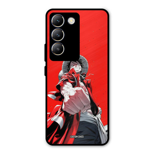 Red Luffy Vivo Y200e Mobile Back Cover - Anime PrintShield Case