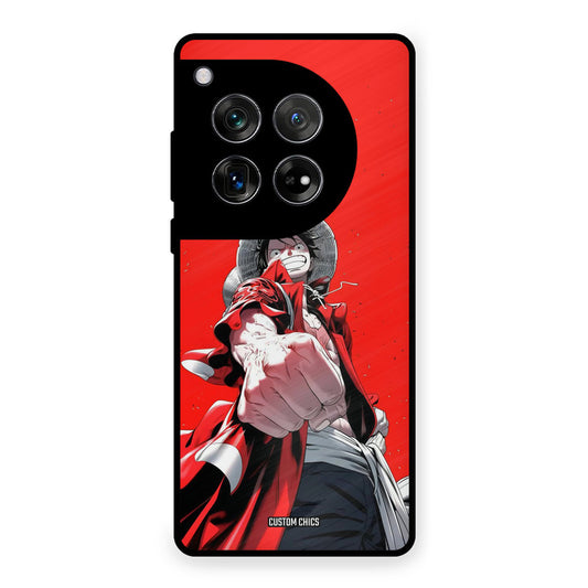 Red Luffy OnePlus 12 Mobile Back Cover - Anime PrintShield Case