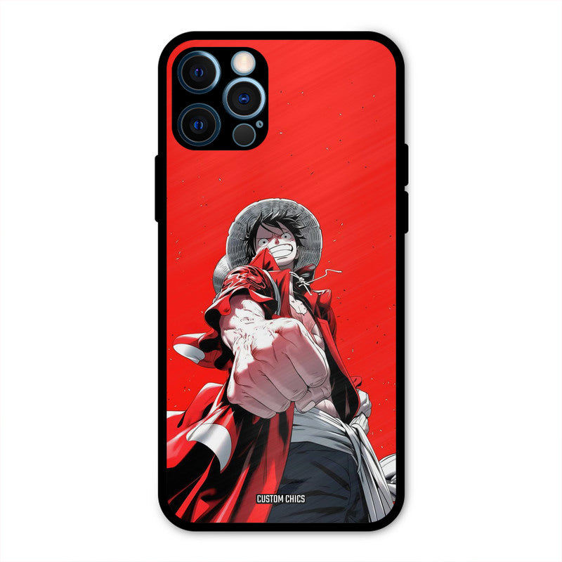 Red Luffy iPhone 12 Pro Mobile Back Cover - Anime PrintShield Case