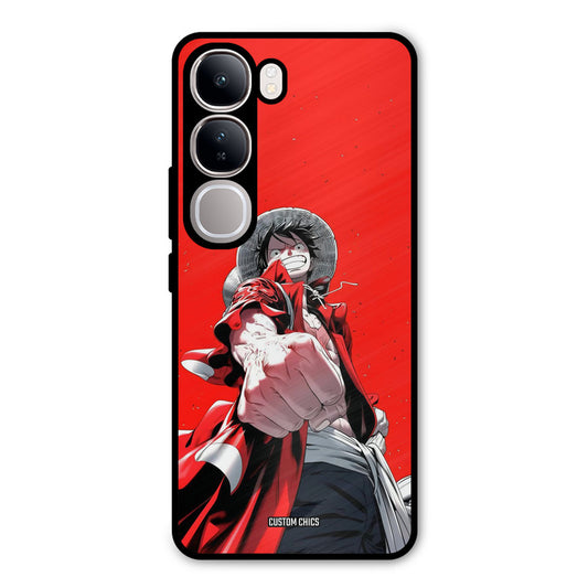 Red Luffy Vivo Y300 Mobile Back Cover - Anime PrintShield Case