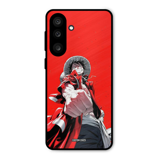 Red Luffy Samsung Galaxy M56 Mobile Back Cover - Anime PrintShield Case