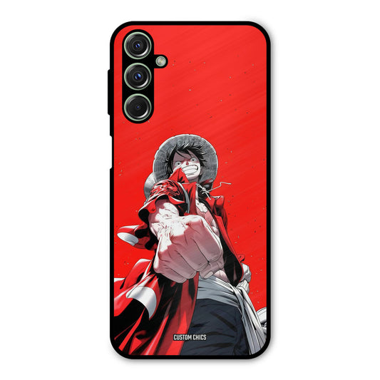 Red Luffy Samsung Galaxy M34 Mobile Back Cover - Anime PrintShield Case