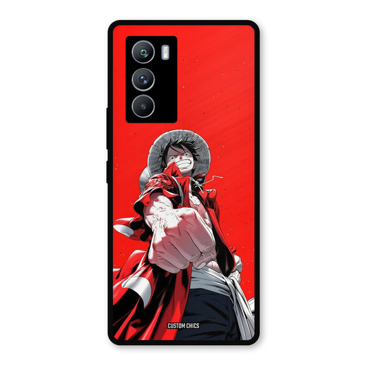 Red Luffy iQOO 9SE Mobile Back Cover - Anime PrintShield Case