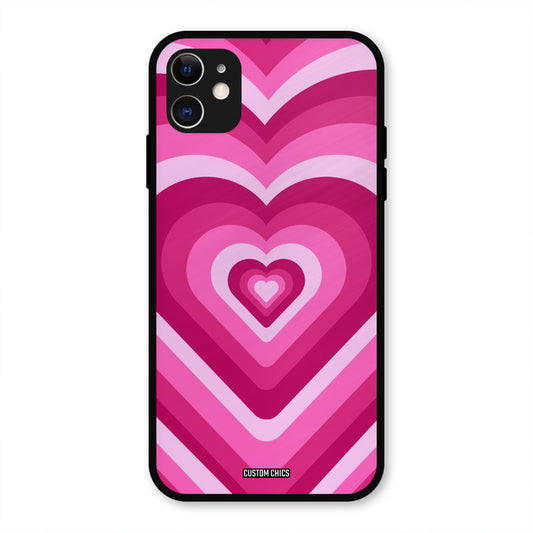 Red Pink Heart IPhone 11 Mobile Back Cover - Aesthetic PrintShield Case