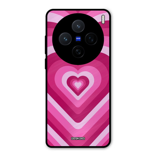 Red Pink Heart Vivo X200 Mobile Back Cover - Aesthetic PrintShield Case
