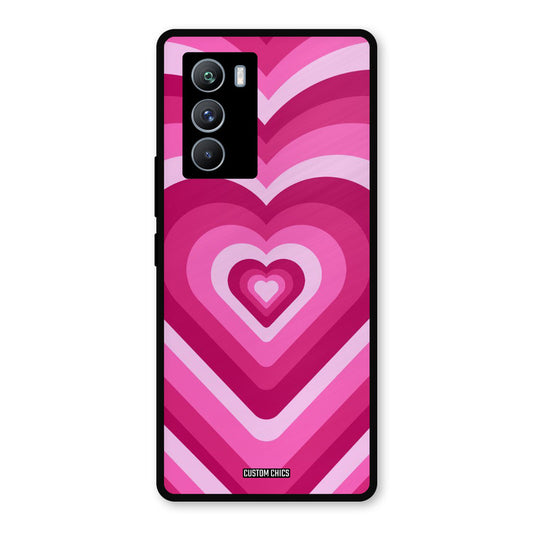 Red Pink Heart iQOO 9SE Mobile Back Cover - Aesthetic PrintShield Case