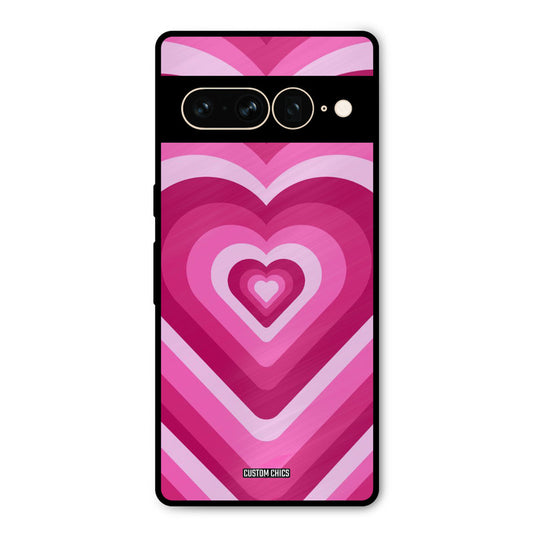 Red Pink Heart Google Pixel 7 Pro Mobile Back Cover - Aesthetic PrintShield Case