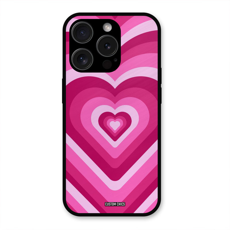 Red Pink Heart iPhone 15 Pro Max Mobile Back Cover - Aesthetic PrintShield Case