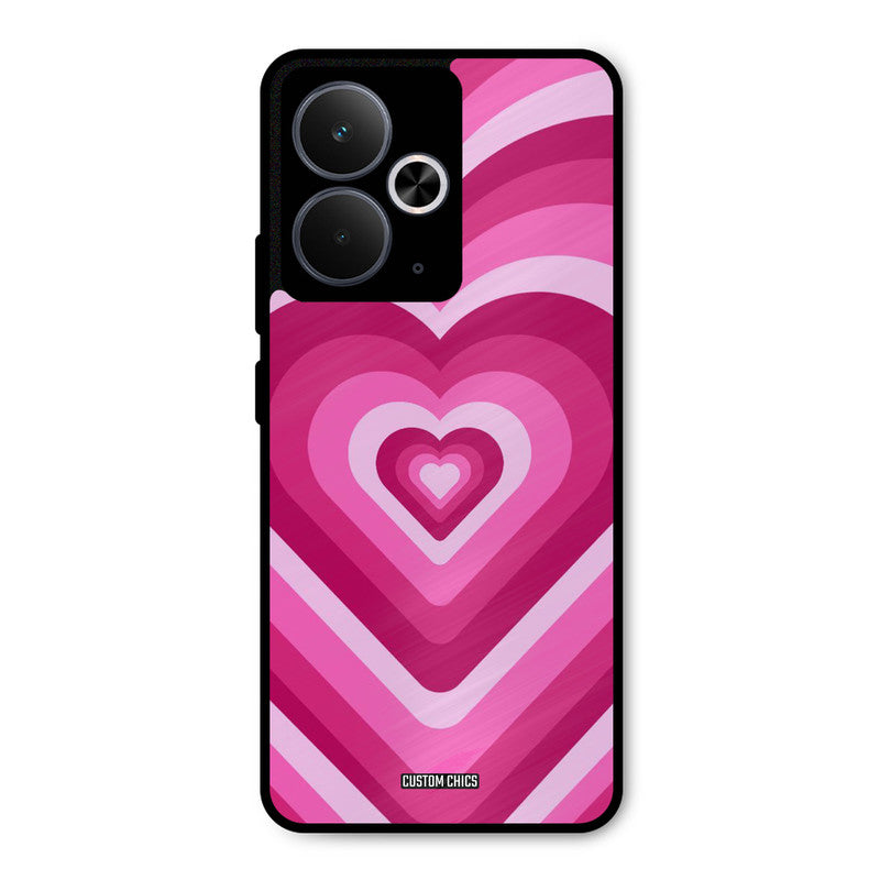 Red Pink Heart Realme 14T Mobile Back Cover - Aesthetic PrintShield Case