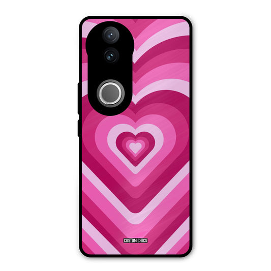 Red Pink Heart Vivo V50 Mobile Back Cover - Aesthetic PrintShield Case