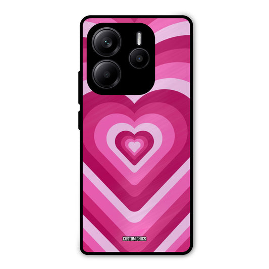 Red Pink Heart Redmi Note 14 Mobile Back Cover - Aesthetic PrintShield Case