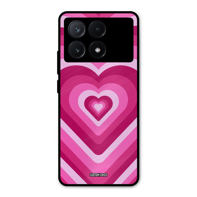 Red Pink Heart Poco X6 Pro Mobile Back Cover - Aesthetic PrintShield Case