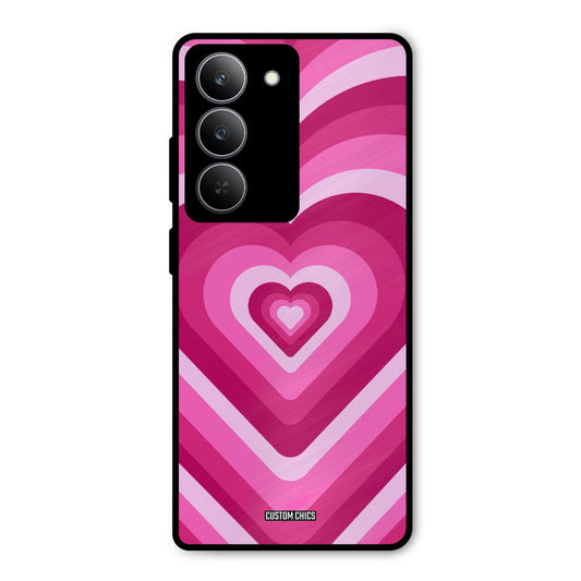 Red Pink Heart Realme 14x Mobile Back Cover - Aesthetic PrintShield Case