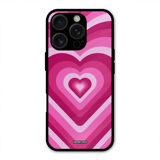 Red Pink Heart iPhone 16 Pro Max Mobile Back Cover - Aesthetic PrintShield Case