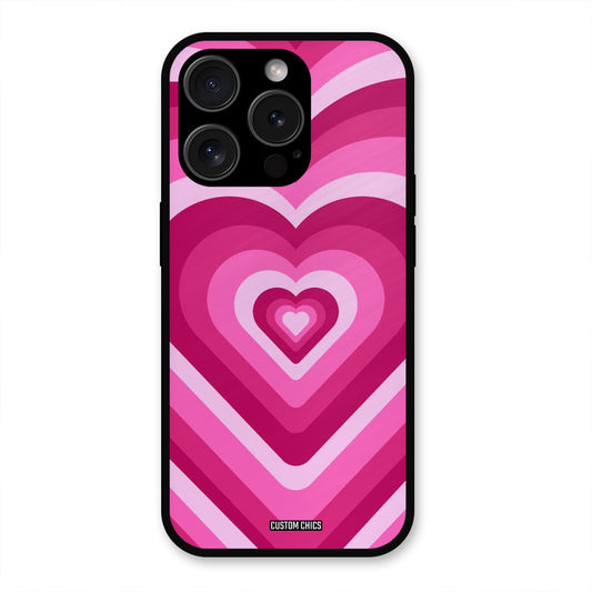 Red Pink Heart iPhone 15 Pro Mobile Back Cover - Aesthetic PrintShield Case