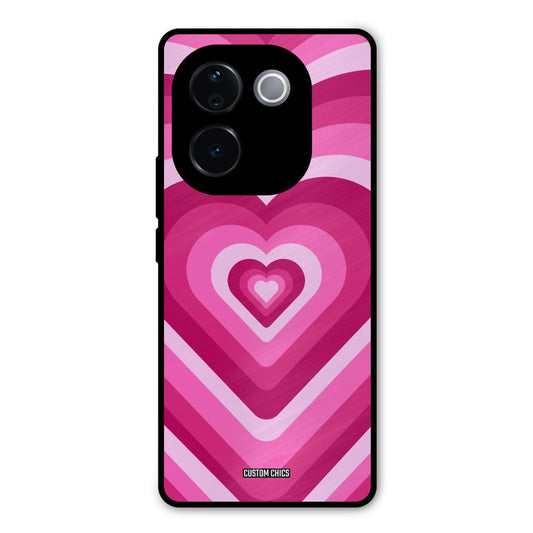 Red Pink Heart iQOO Z9s Pro Mobile Back Cover - Aesthetic PrintShield Case