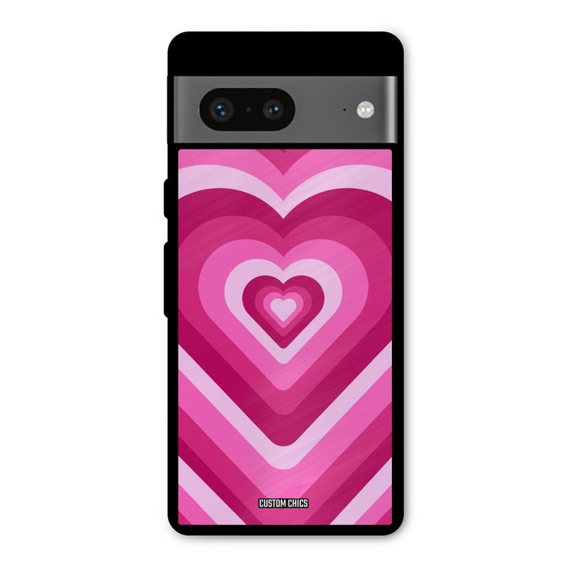 Red Pink Heart Google Pixel 7 Mobile Back Cover - Aesthetic PrintShield Case