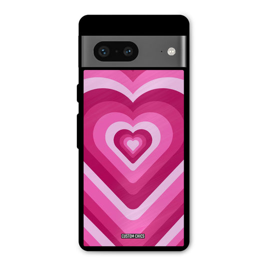 Red Pink Heart Google Pixel 7 Mobile Back Cover - Aesthetic PrintShield Case