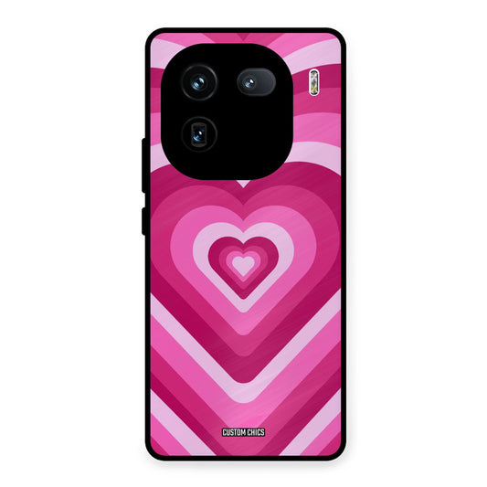 Red Pink Heart iQOO 12 Mobile Back Cover - Aesthetic PrintShield Case