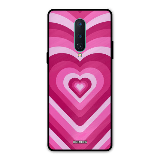 Red Pink Heart Oneplus 8 Mobile Back Cover - Aesthetic PrintShield Case