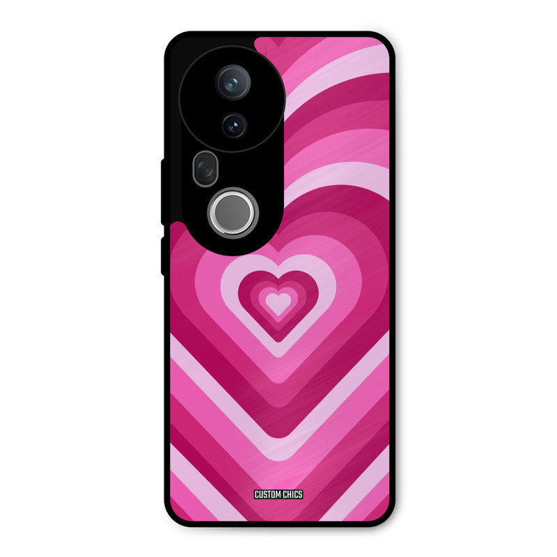 Red Pink Heart Vivo T4 Ultra Mobile Back Cover - Aesthetic PrintShield Case