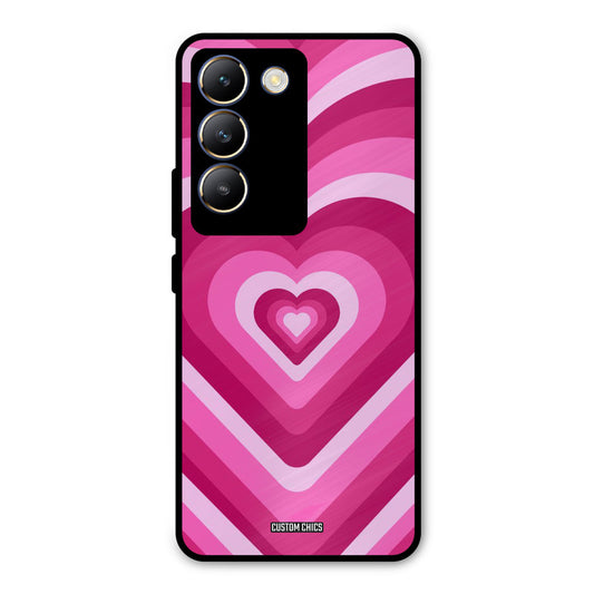 Red Pink Heart Vivo Y200e Mobile Back Cover - Aesthetic PrintShield Case