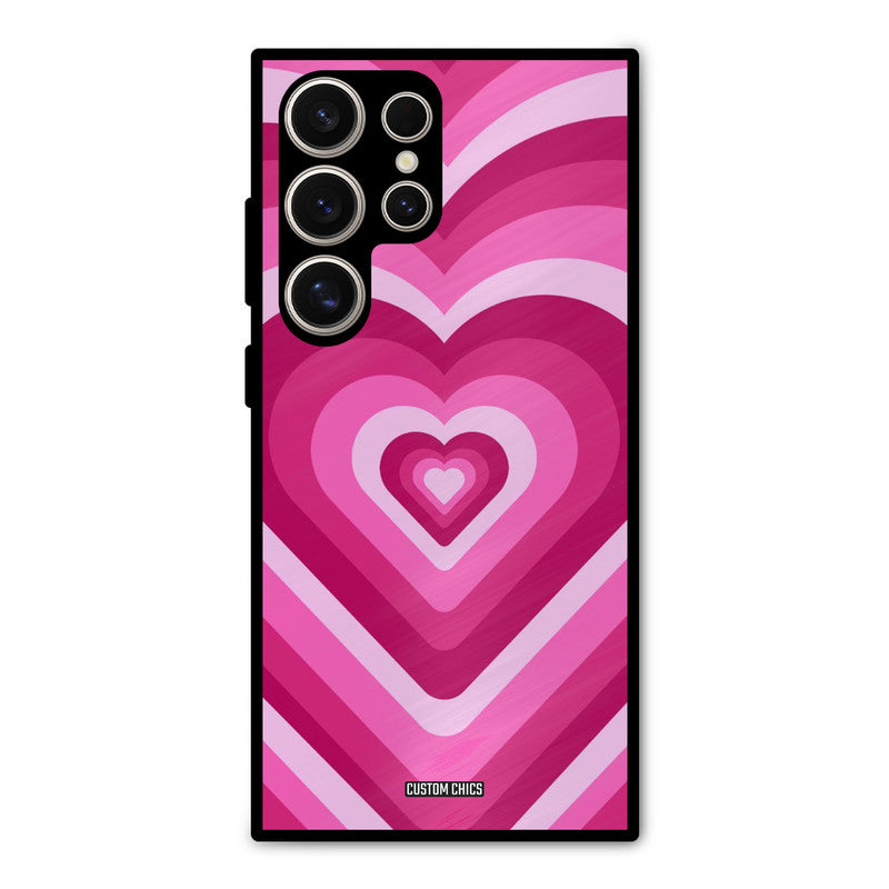 Red Pink Heart Samsung Galaxy S24 Ultra Mobile Back Cover - Aesthetic PrintShield Case