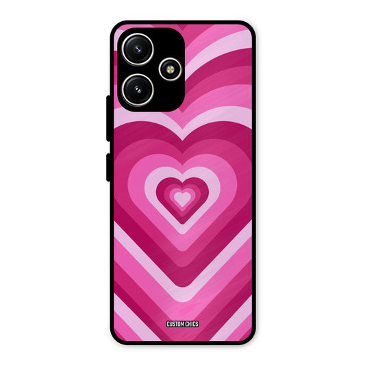 Red Pink Heart Redmi 12 5G Mobile Back Cover - Aesthetic PrintShield Case