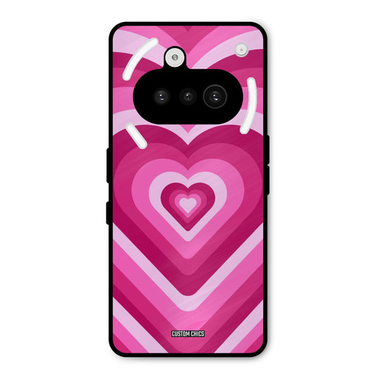 Red Pink Heart Nothing Phone 3A Mobile Back Cover - Aesthetic PrintShield Case