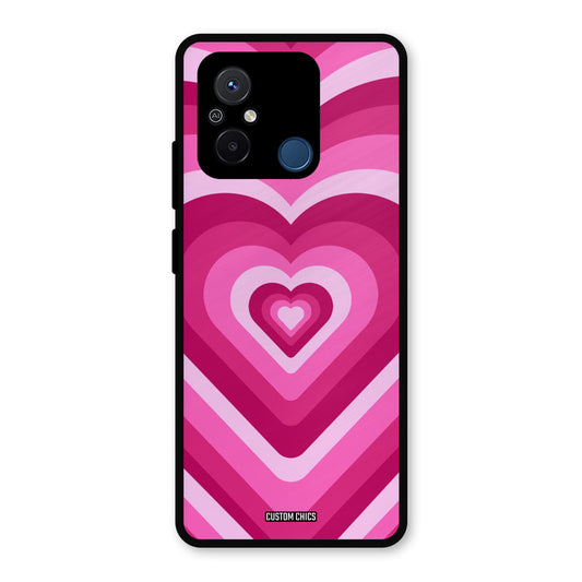 Red Pink Heart Redmi 12c Mobile Back Cover - Aesthetic PrintShield Case