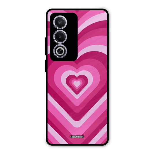 Red Pink Heart Oppo K12x Mobile Back Cover - Aesthetic PrintShield Case