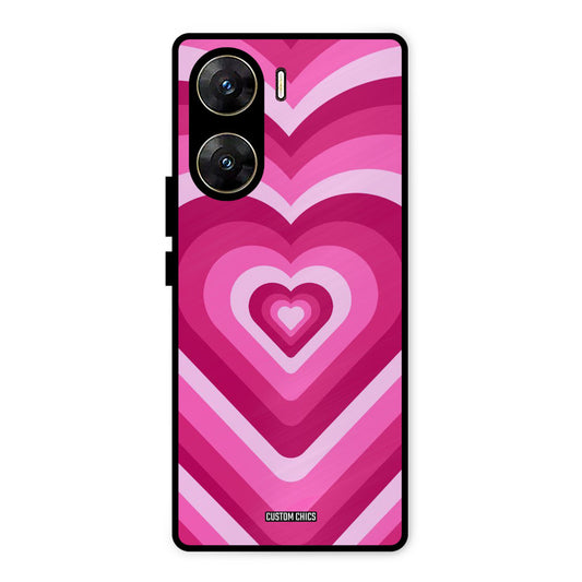 Red Pink Heart Vivo V29e Mobile Back Cover - Aesthetic PrintShield Case