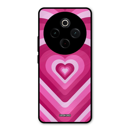 Red Pink Heart iQoo Z10 Mobile Back Cover - Aesthetic PrintShield Case