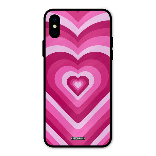 Red Pink Heart iPhone X Mobile Back Cover - Aesthetic PrintShield Case