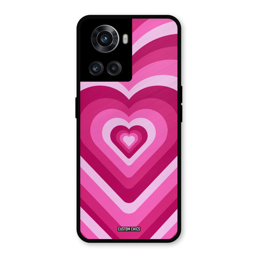Red Pink Heart OnePlus 10R Mobile Back Cover - Aesthetic PrintShield Case