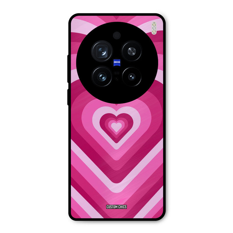 Red Pink Heart Vivo X200 Pro Mobile Back Cover - Aesthetic PrintShield Case