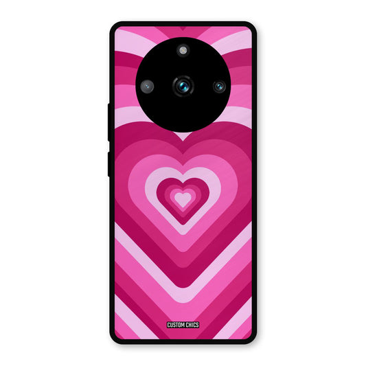 Red Pink Heart Realme 11 Pro Plus Mobile Back Cover - Aesthetic PrintShield Case