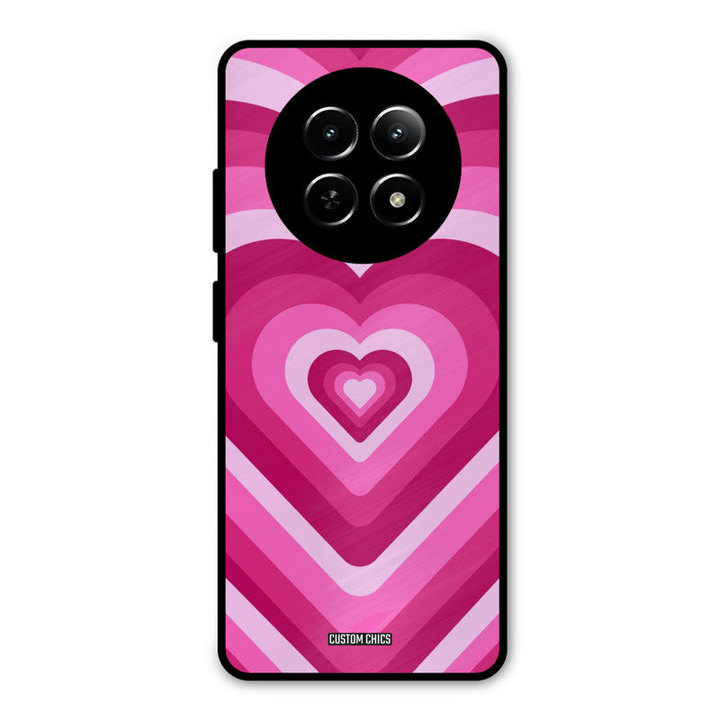 Red Pink Heart Realme Narzo N65 Mobile Back Cover - Aesthetic PrintShield Case