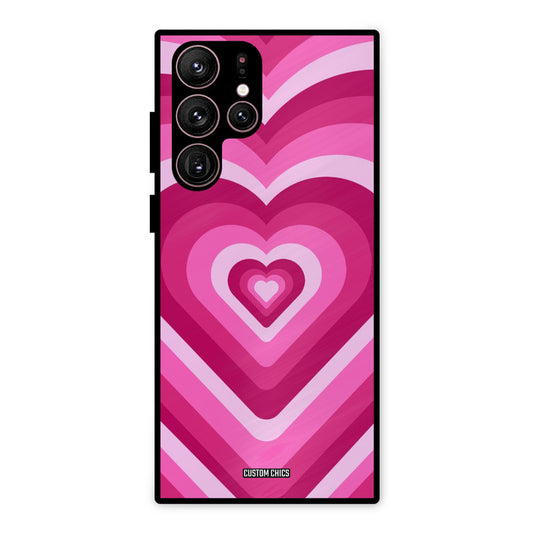 Red Pink Heart Samsung Galaxy S22 Ultra Mobile Back Cover - Aesthetic PrintShield Case
