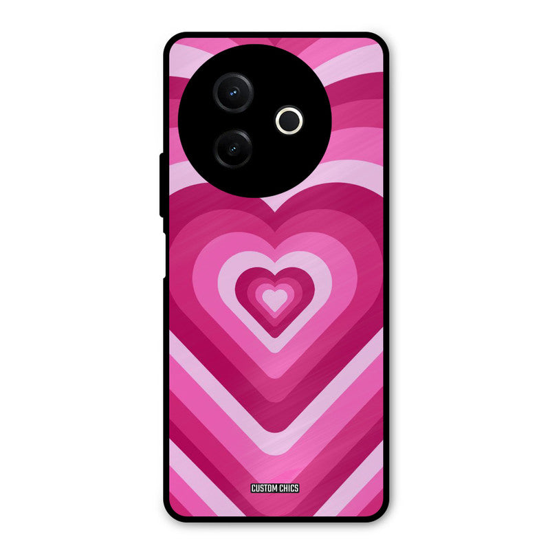 Red Pink Heart Vivo Y39 Mobile Back Cover - Aesthetic PrintShield Case