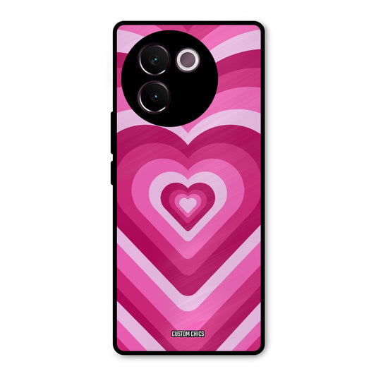 Red Pink Heart Vivo V30e Mobile Back Cover - Aesthetic PrintShield Case