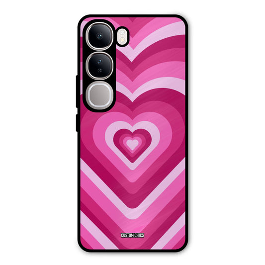 Red Pink Heart Vivo Y300 Mobile Back Cover - Aesthetic PrintShield Case