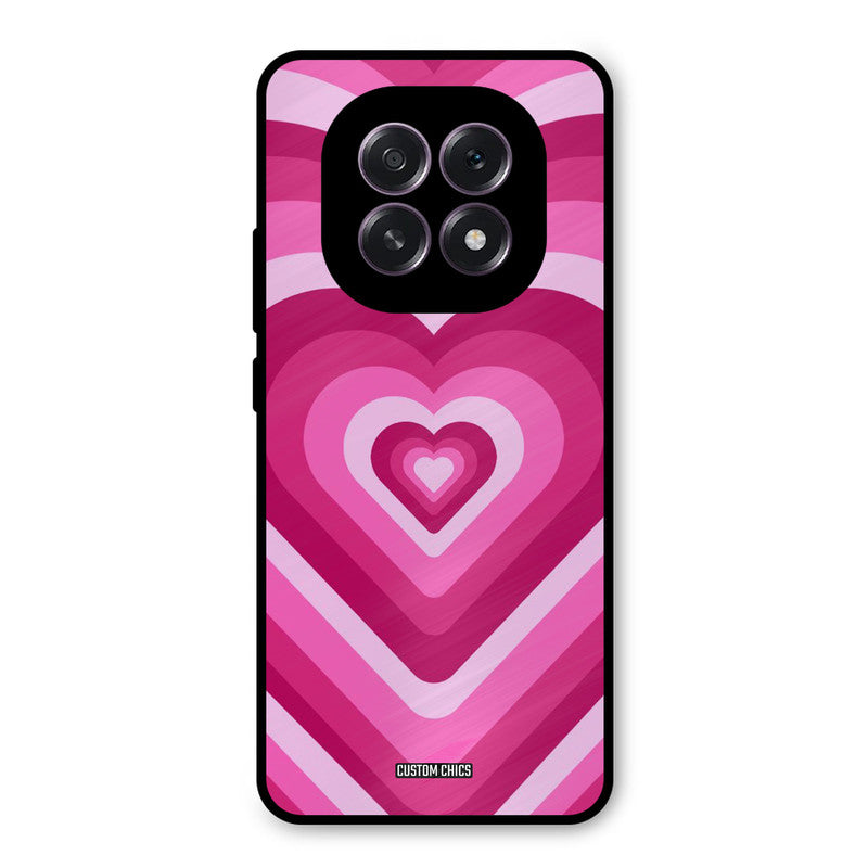 Red Pink Heart Oppo F29 Mobile Back Cover - Aesthetic PrintShield Case