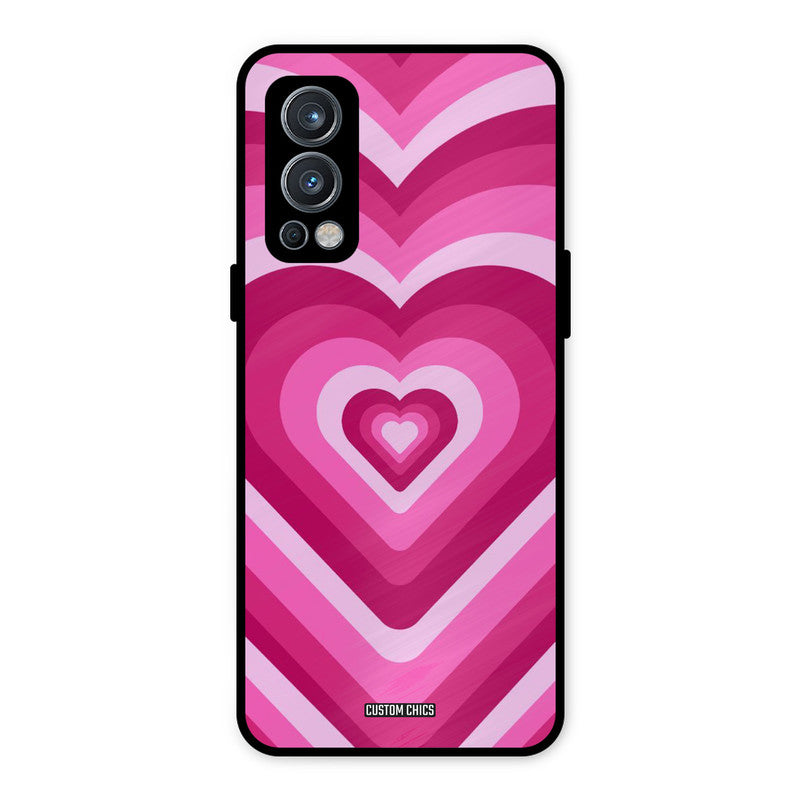 Red Pink Heart OnePlus Nord 2 5G Mobile Back Cover - Aesthetic PrintShield Case